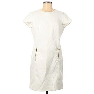 Jones New York White Stretch Crocodile Print Dress 4